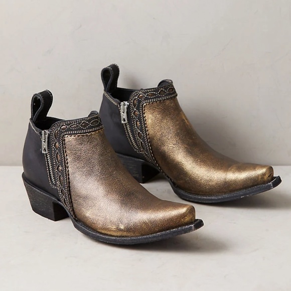 Black and Gold Ankle Booties with Chic Design